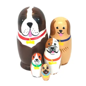 1238 - Matriochka Poupées Russes Chiens