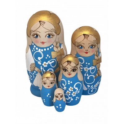 1450 - Woodburned Matryoshka Russian Nesting Dolls
