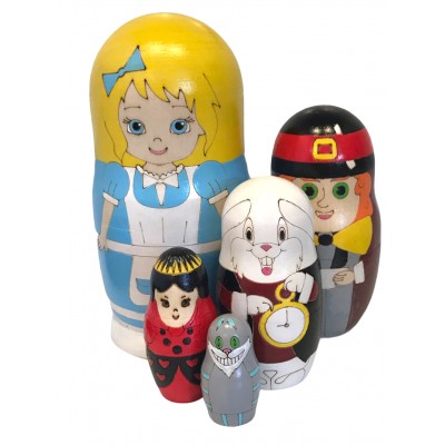 1508 - Matryoshka Russian Nesting Dolls Alice in Wonderland
