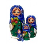 1634 - Matryoshka Russian Nesting Dolls Bouquet of Flowers