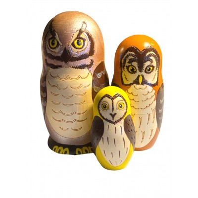 1702 - Owls Matryoshka Russian Nesting Doll