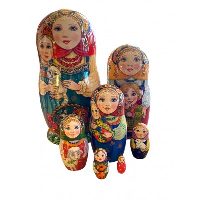 1710 - Matryoshka Russian Nesting Dolls One a Kind Irina Starkina
