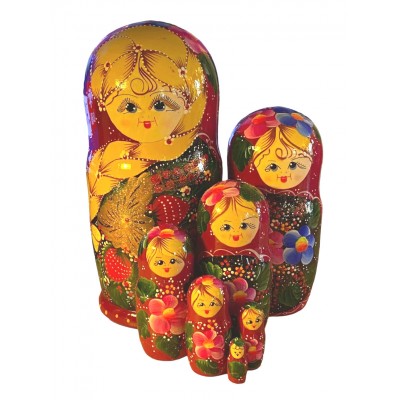1845 - Matryoshka Russian Nesting Dolls Strawberries