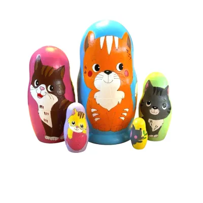 1946 - Matriochka Poupées Russes Famille de Chats