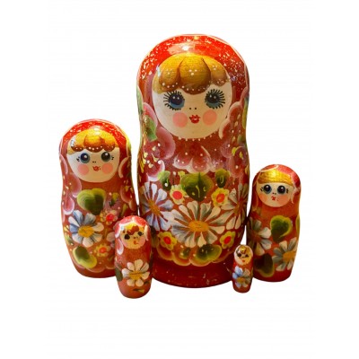 2014 - Red Floral Matryoshka Russian Nesting Dolls