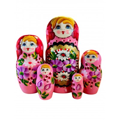 2022 - Pink Floral Matryoshka Russian Nesting Dolls