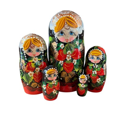 2099 - Matriochka Poupées Russes Motif avec Fraises