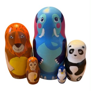 2186 - Matriochka Poupées Russes Animaux