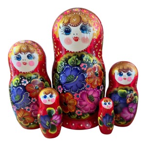 2112 - Red Floral Matryoshka Russian Nesting Dolls 2112 - Red Floral Matryoshka Russian Nesting Dolls