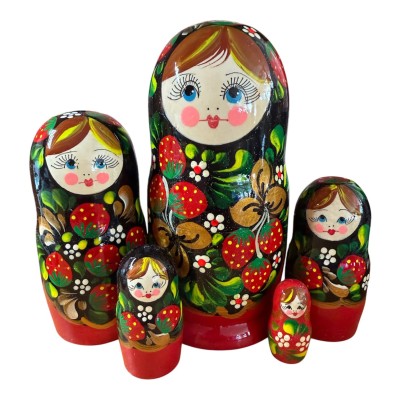 2220 - Matriochka Poupées Russes Motif avec Fraises