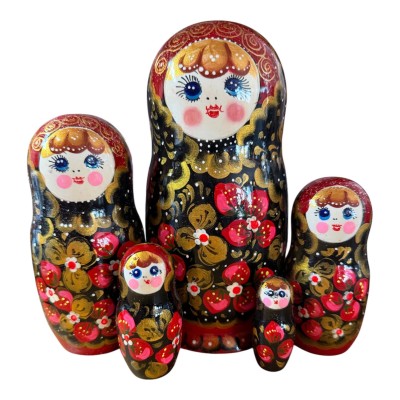 2227 - Matriochka Poupées Russes Motif avec Fraises
