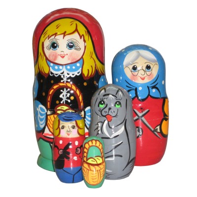 483 - Matryoshka Russian Nesting Dolls The Little Red Riding Hood
