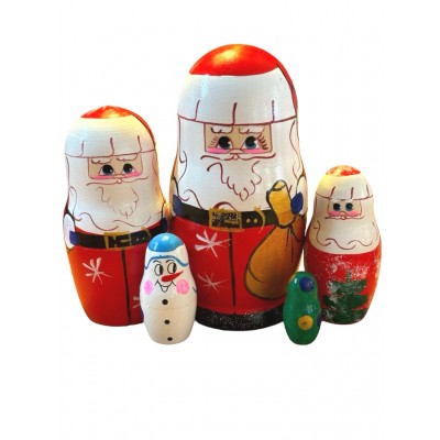 720 - Santa Claus Matryoshka Russian Nesting Dolls
