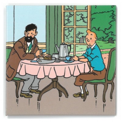 Aimant Tintin et Haddock à Table