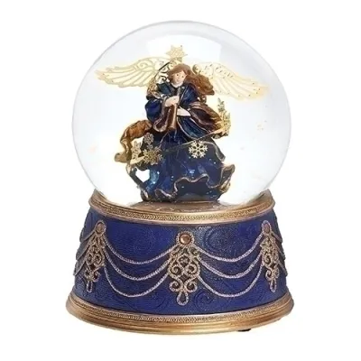 Ange Bleu Boule à Neige Musicale
