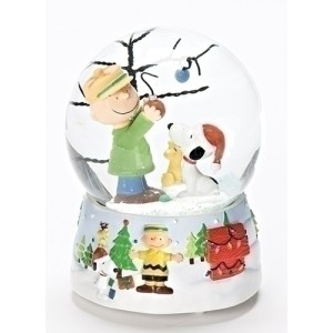Charlie and Snoopy's Christmas Tree Musical Snowglobe