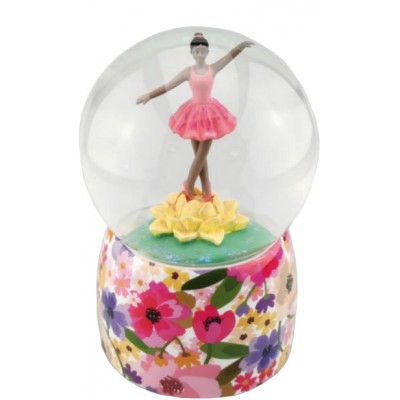 Ballerina and Flowers Musical Snow Globe