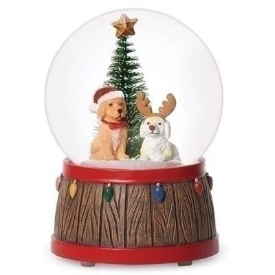 Christmas Baby Dogs Musical Waterglobe