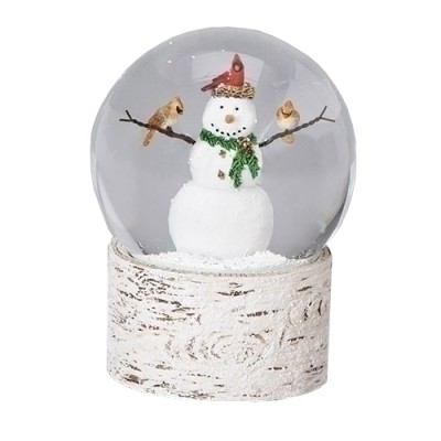 Snowman Birch Base Snowglobe