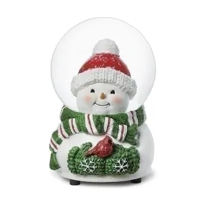 Snowman and Cardinal Musical Waterglobe