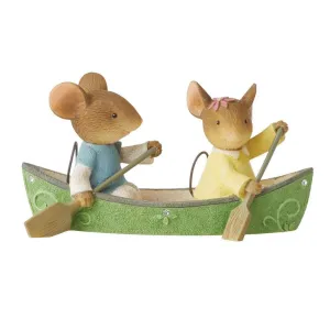 Canoeing Couple Mice Tails with Heart Mouse