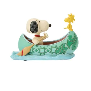 Snoopy and Woodstock in Canoe Jim Shore Peanuts Collection