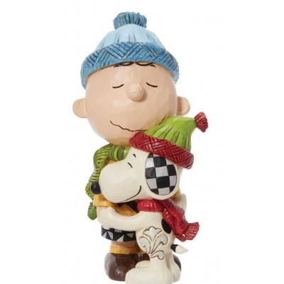 Charlie Brown and Snoopy Hug in Winter  Jim Shore Peanuts Collection