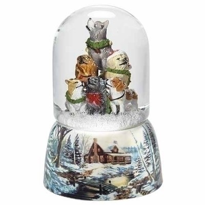 Howling Puppies Musical Snowglobe