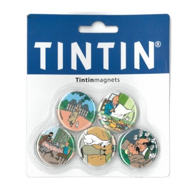 Aimants Ensemble de Cinq Les Aventures de Tintin