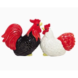 Coq et Poule Salière Poivrière