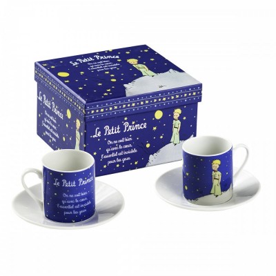 Ensemble de Deux Tasses Expresso Nuit Étoilée Le Petit Prince 