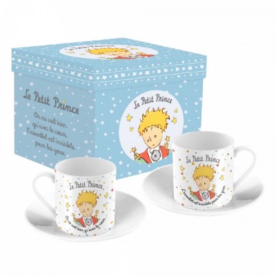 Ensemble de Deux Tasses Expresso Portrait Le Petit Prince 