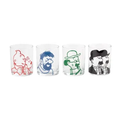 Ensemble de 4 Verres Tintin