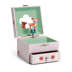 Wood Fawn Musical Jewelry Box