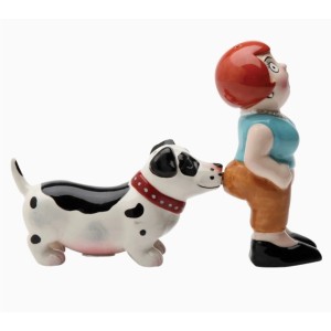 Femme et Chien Salière Poivrière