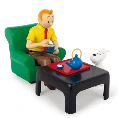 Tintin Prenant le Thé - Figurine de Collection Tintin