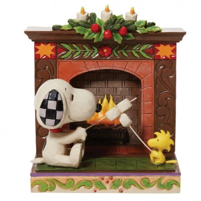 Roasting Marshmallow Fireplace Snoopy Jim Shore