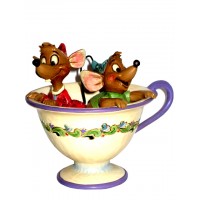 Jaq and Gus in Teacup - Heartwood Jim Shore Disney Tradition