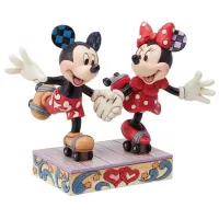 Mickey and Minnie Roller Skating Jim Shore Disney Tradition