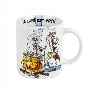 Porcelain Mug "Le Cafe est Pret" Panoramix