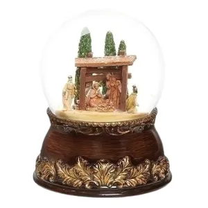 Nativity Woodtone Base Musical Waterglobe Nativity Woodtone Base Musical Waterglobe