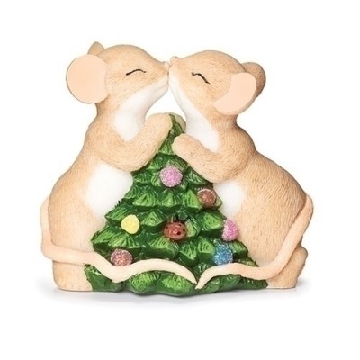 Our First Kiss-Mas Tree Together Charming Tails Figurine