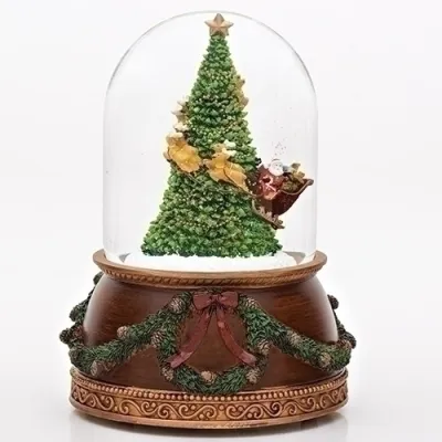 Santa Around the Tree Musical Snowglobe