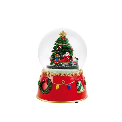 Santa Claus Train Musical Snowglobe