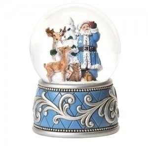 Santa Claus and Animals Musical Snowglobe