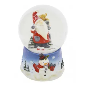 Santa Claus and Teddy Bear Musical Snowglobe