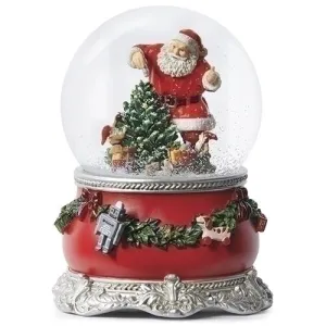 Santa Claus and Elves Musical Snowglobe