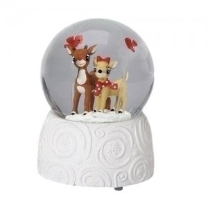 Rudolph and Clarice Musical Snowglobe