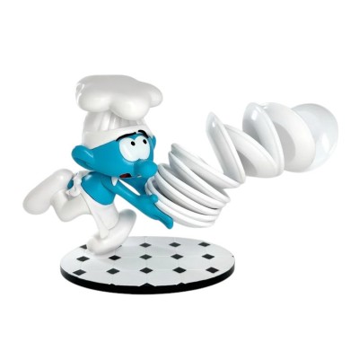 Schtroumpf Cuisinier Pile d'Assiettes Plastoy