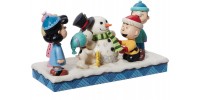 Snoopy and Friends Building Snowman Jim Shore Peanuts